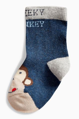Blue Monkey Socks Seven Pack (0mths-12yrs)